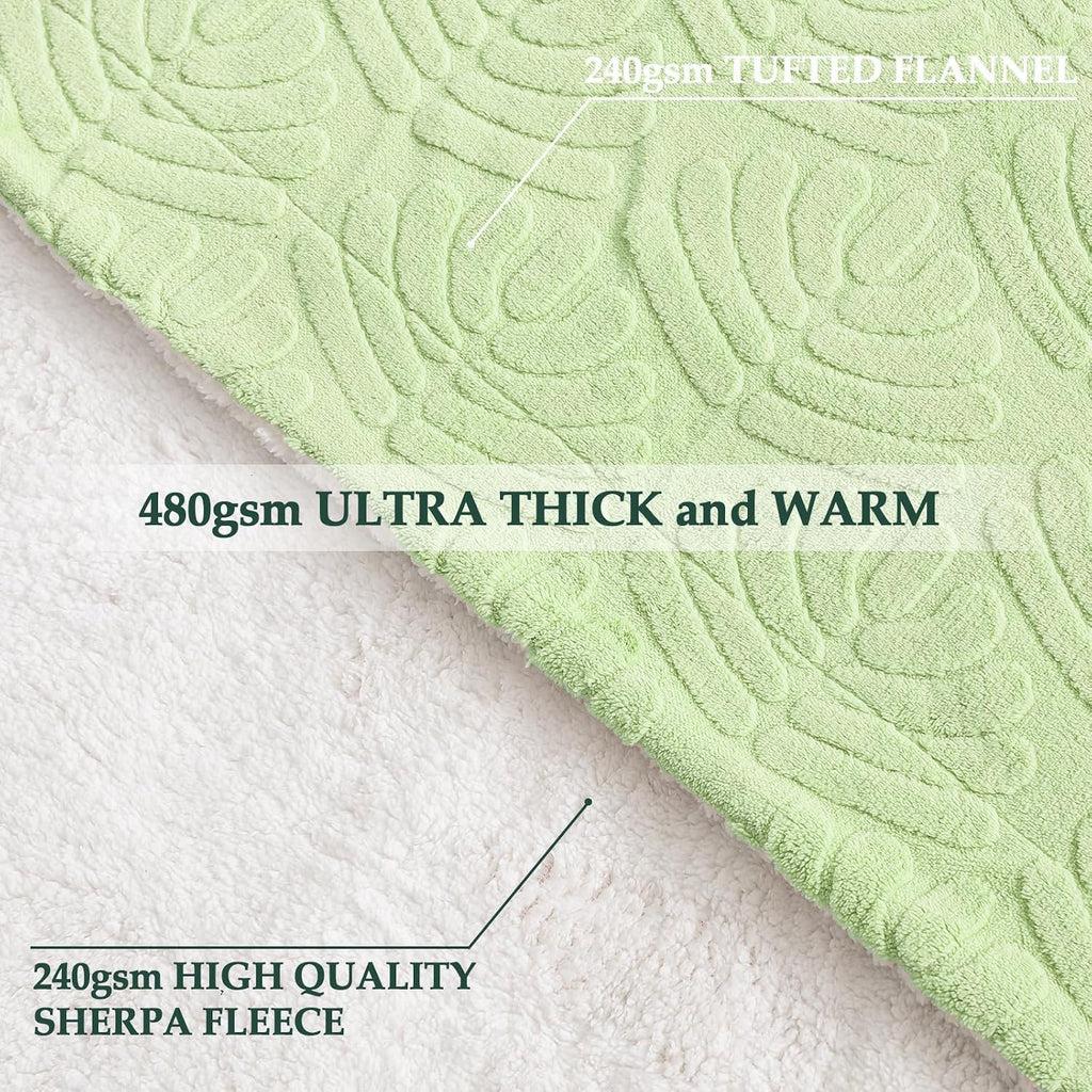 Sherpa Fleece Throw Blanket for Couch