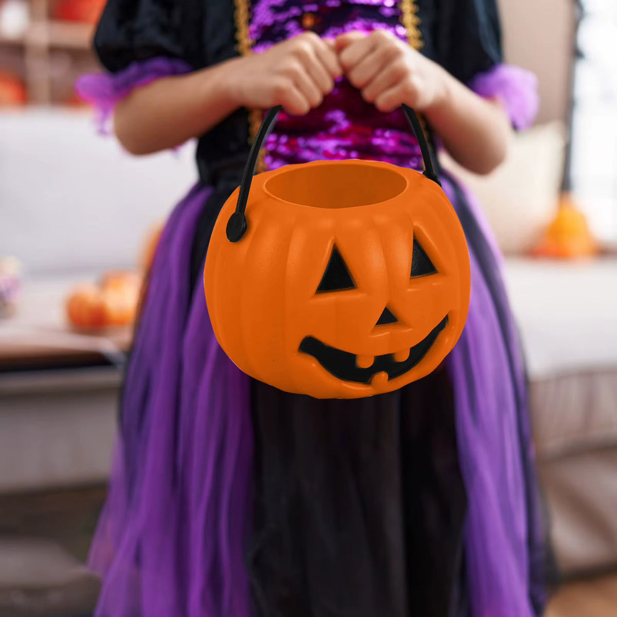 Pumpkin Candy Bucket Trending Portable Treat Bag Bestseller Spooky Trick or Treat Holder Halloween Candy Buckets and Candy Bags