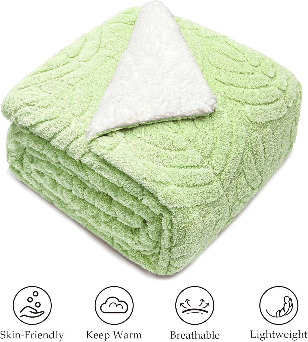 Sherpa Fleece Throw Blanket for Couch