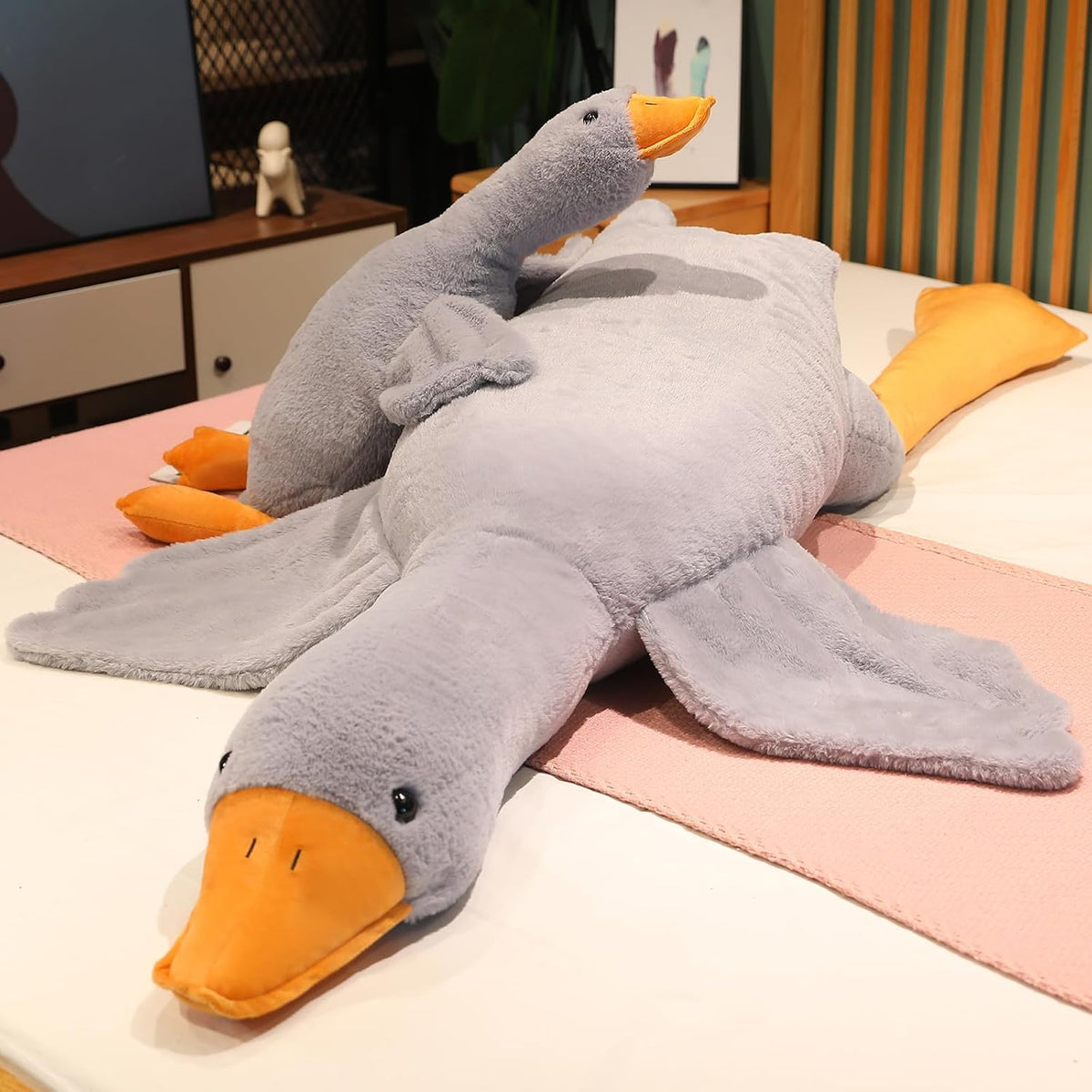 Swan Stuffed Animal, 74.8Inch 4.85 Lbs Swan Plush Toy Large Goose Stuffed Animal Plush Toy Big Duck Stuffed Animals Plush Pillow Gifts for Kids and Adults