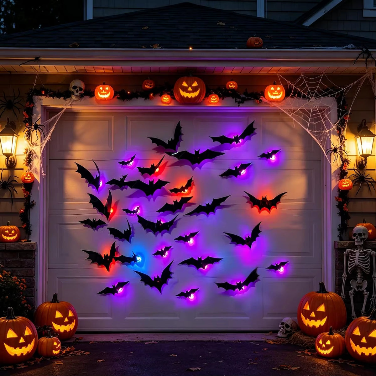Halloween Bats Decorations,3D Pvc Bat on the Wall,Black Bats Wall Stickers,Halloween Scary Props