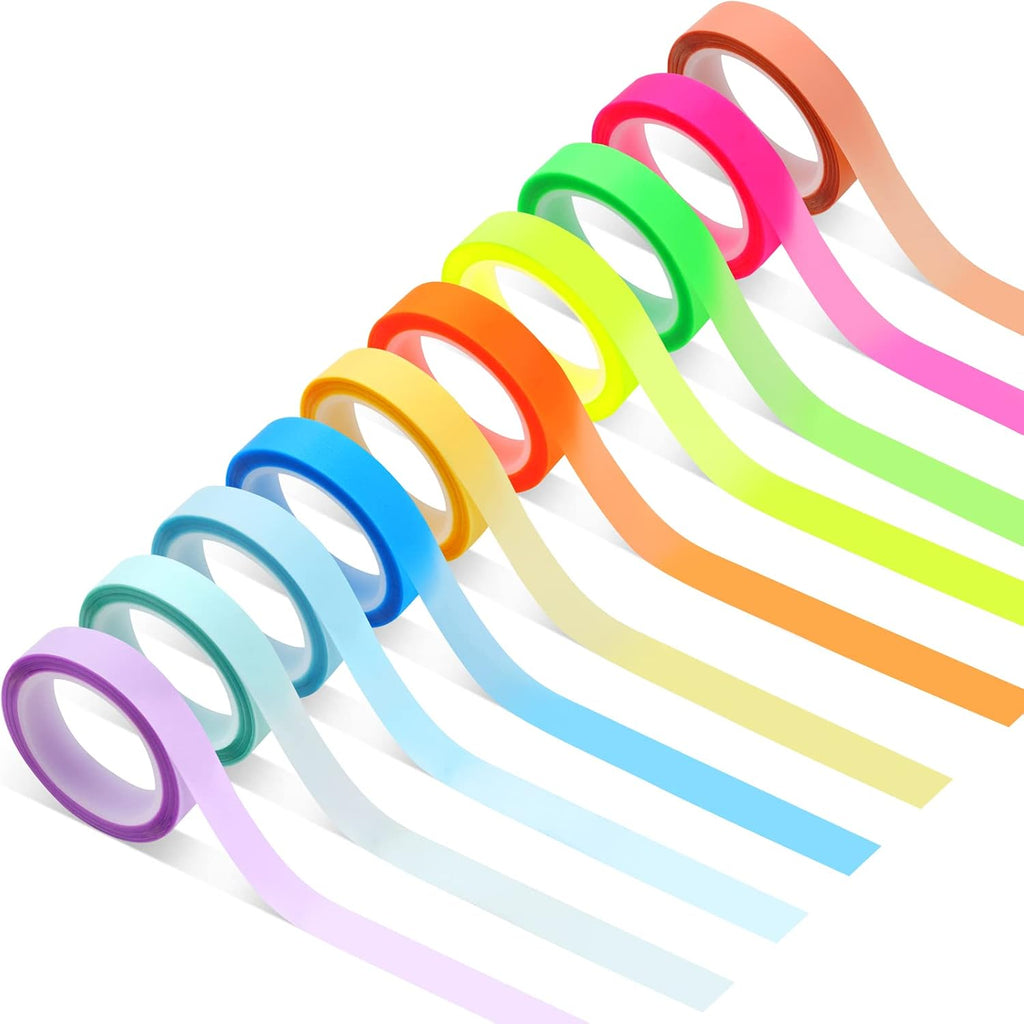 10 Rolls Colorful Highlighter Tape