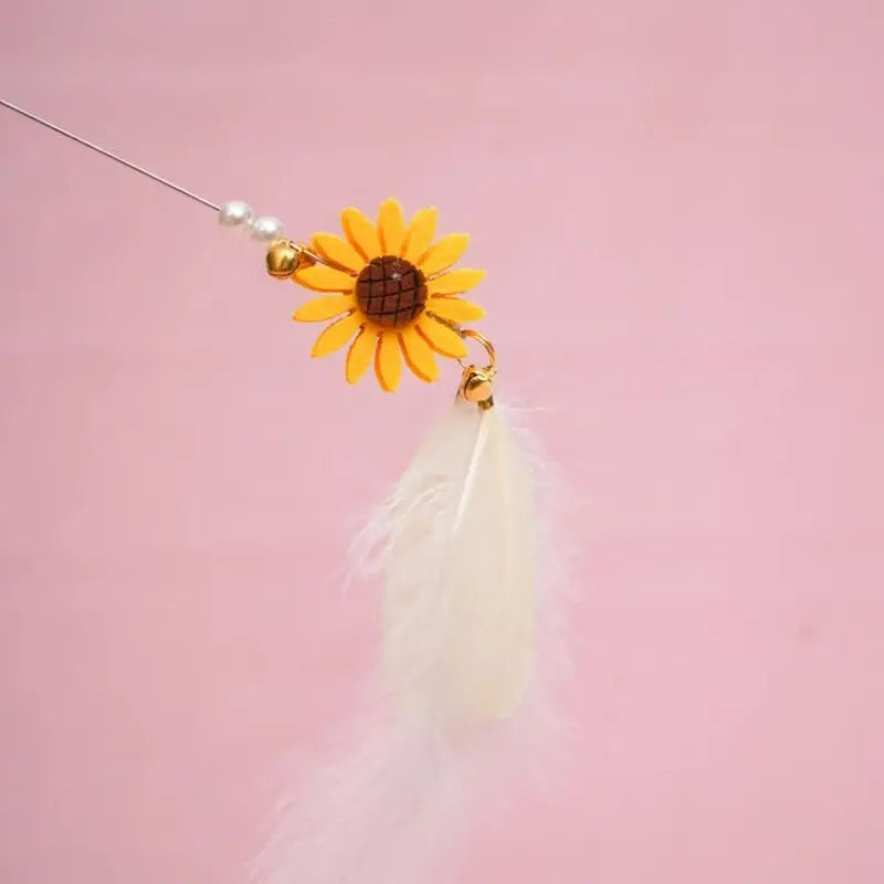 Sunflower Cat Teaser, Cat Toy, Cat Wand