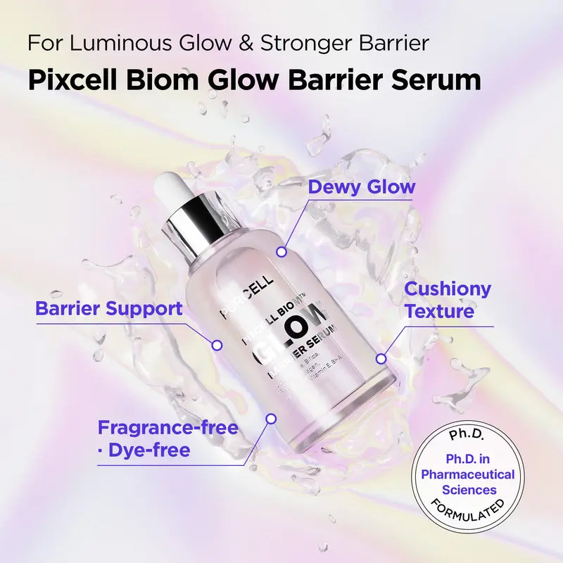 PURCELL GLOW BARRIER SERUM ｜ Glass Skin, Probiotics, anti Aging, Firming, Radiance Skin, Improve Skin Density, Plump Skin, Glowy Skin