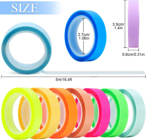 10 Rolls Colorful Highlighter Tape