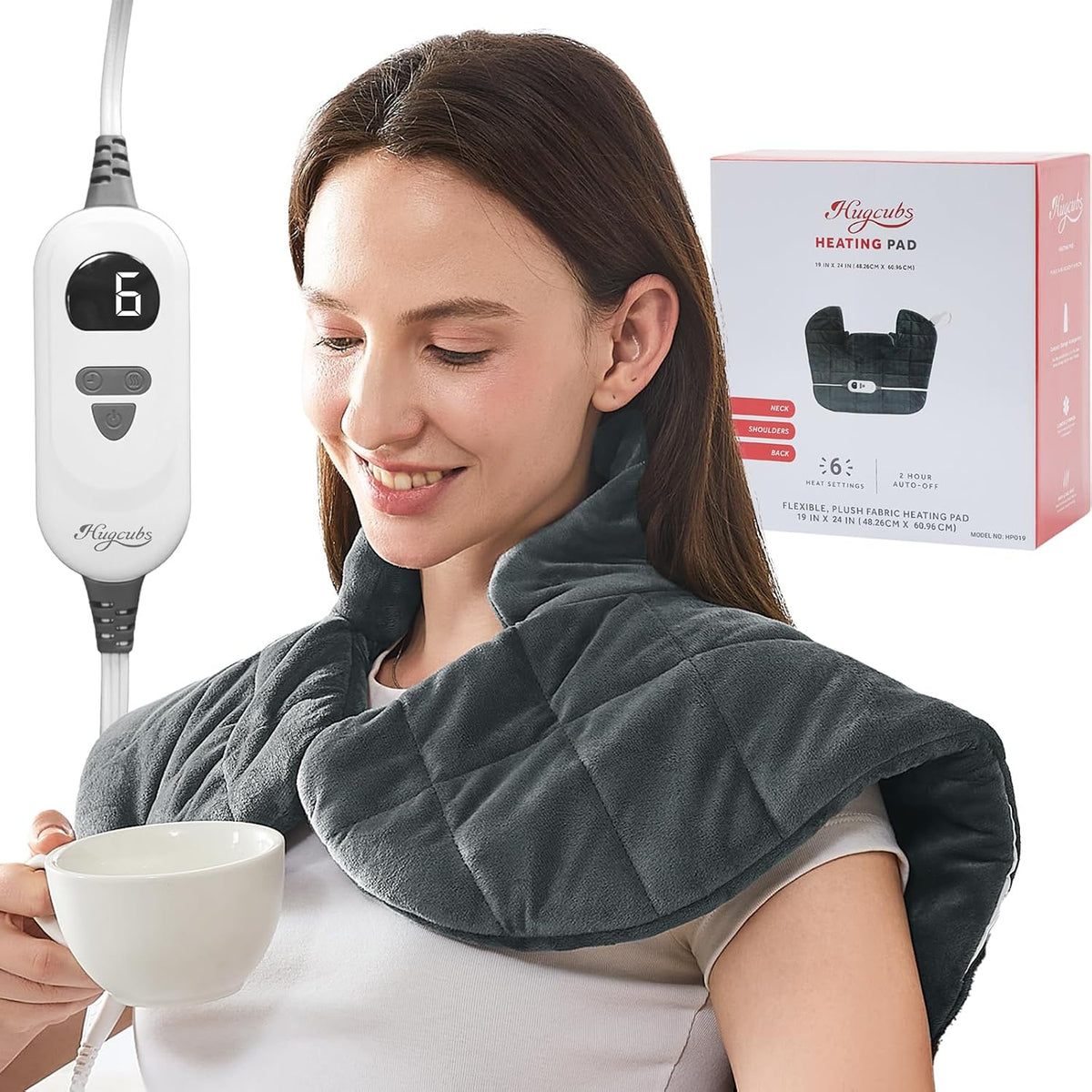 Weighted Heating Pad for Neck, Shoulder & Back Pain Relief FSA Eligible HSA