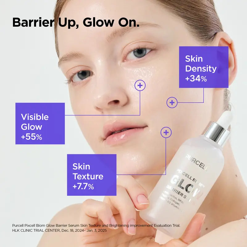 PURCELL GLOW BARRIER SERUM ｜ Glass Skin, Probiotics, anti Aging, Firming, Radiance Skin, Improve Skin Density, Plump Skin, Glowy Skin