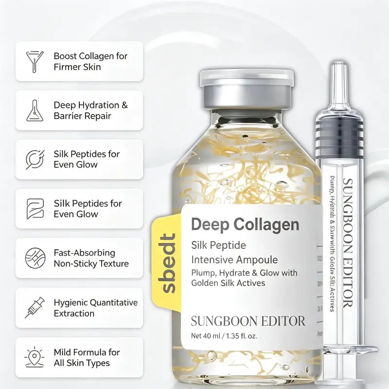 [Sungboon] Deep Collagen & Peptide Silk Lifting Ampoule 30Ml | Anti-Wrinkle, Skin Plumping, Firming Face Lift Korean Facial Serum Firm anti Aging