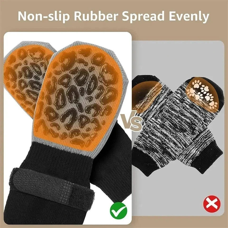 4-Pack Anti-Slip Dog Socks with Strong Grip Paw Protection for Pets
