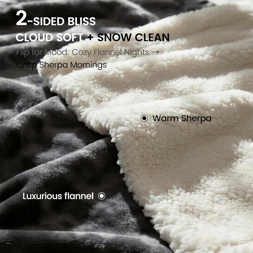 Waterproof Blanket for Bed Couch, Sherpa Fleece Throw, 50X60