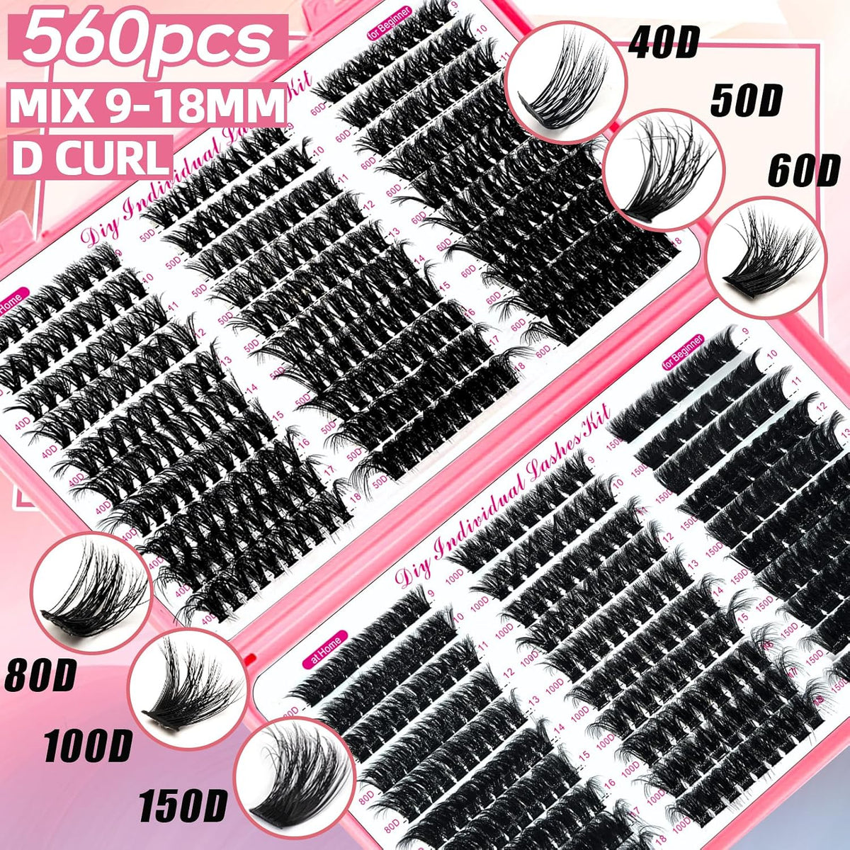 DIY Lash Extension Kit 772Pcs 