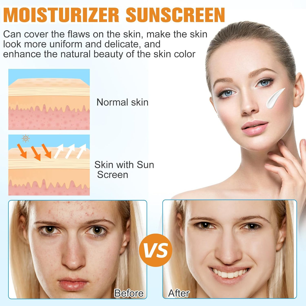 Tinted Sunscreen for Face Moisturizer, Hydrating Sun Essence No Sticky