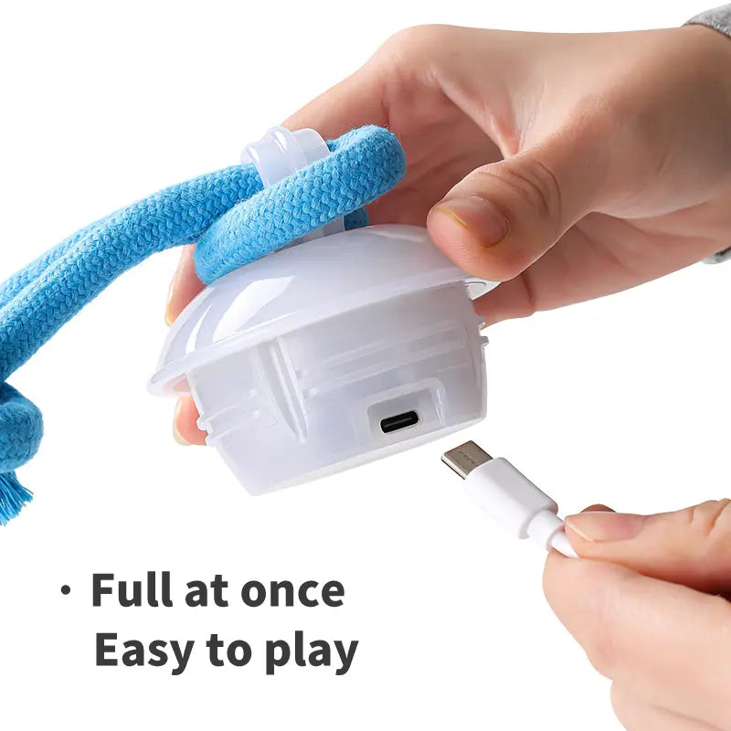 Blue Rechargeable Smart Interactive Plastic Dog Ball Chaser Toy - 2H Charging, Rapid Rolling, Self-Moving, Touch Activation, USB Cable Included, All Seasons, Reduces Barking, Boosts Self-Entertainment & Physical and Mental Exercises
