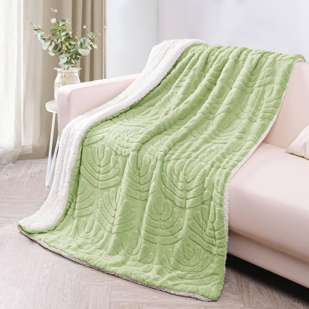 Sherpa Fleece Throw Blanket for Couch