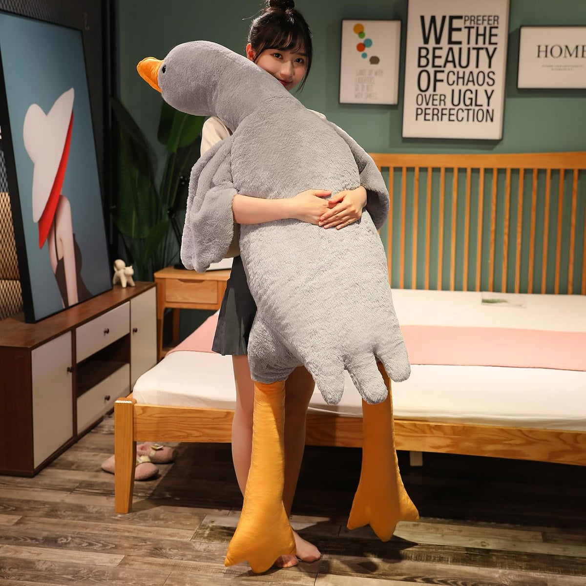 Swan Stuffed Animal, 74.8Inch 4.85 Lbs Swan Plush Toy Large Goose Stuffed Animal Plush Toy Big Duck Stuffed Animals Plush Pillow Gifts for Kids and Adults