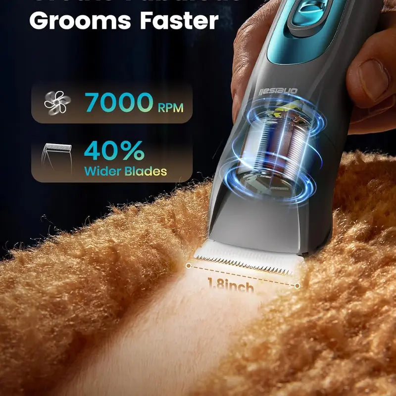 Professional 4-In-1 Dog Grooming Kit with LED Light