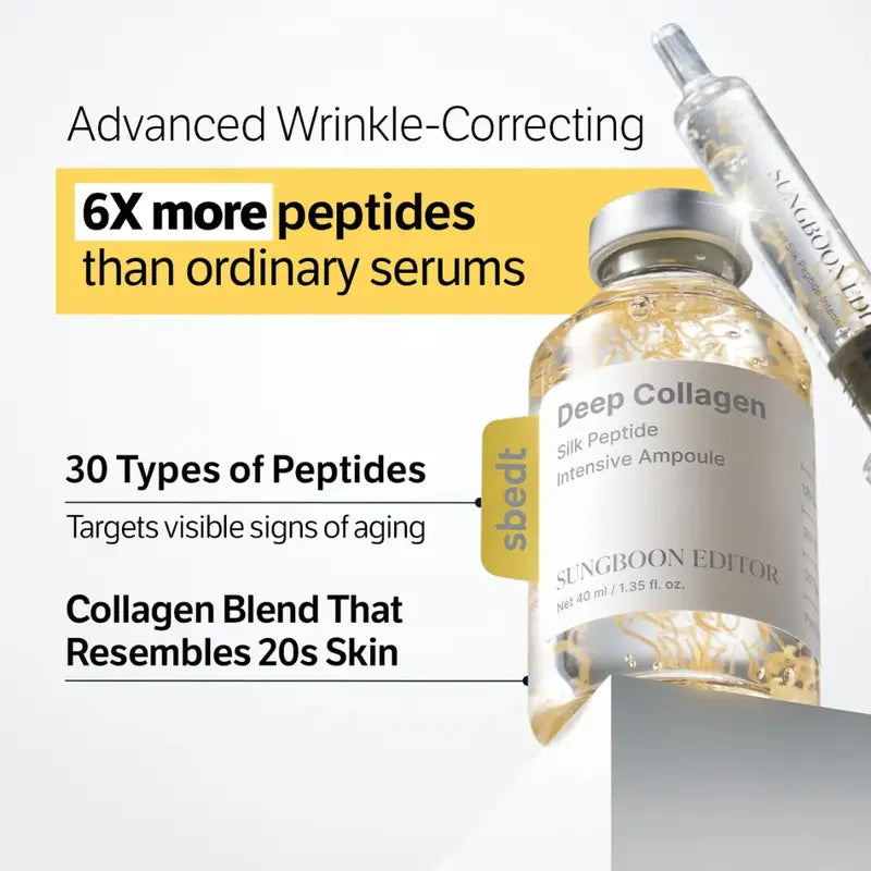[Sungboon] Deep Collagen & Peptide Silk Lifting Ampoule 30Ml | Anti-Wrinkle, Skin Plumping, Firming Face Lift Korean Facial Serum Firm anti Aging
