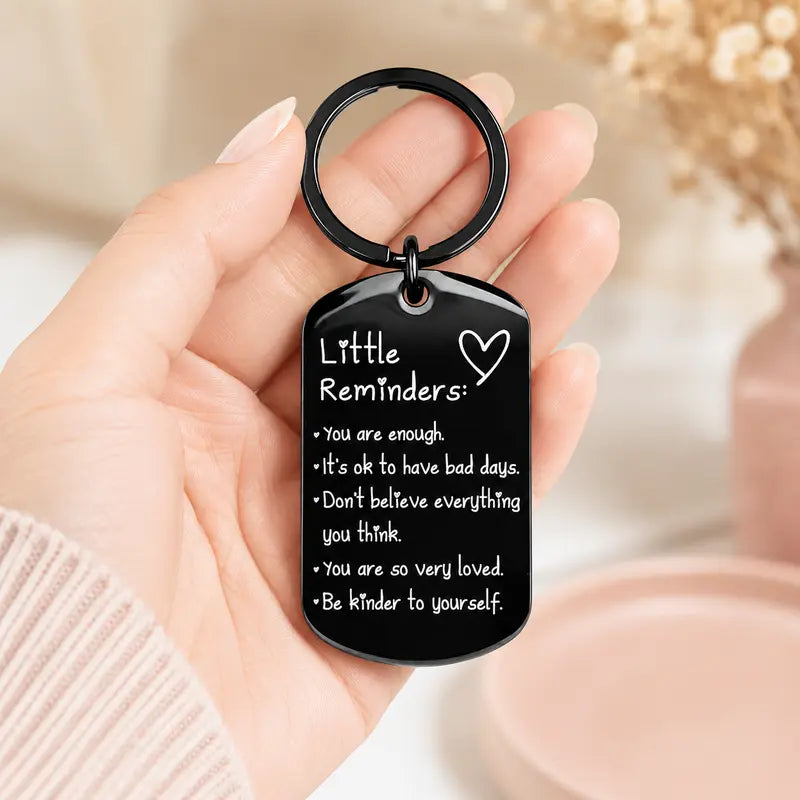 Minimalist Lightweight "You Are Enough" Quote Text Keychain - Women'S Daily Wear Fashion Accessory, Women'S Gifts for Friends