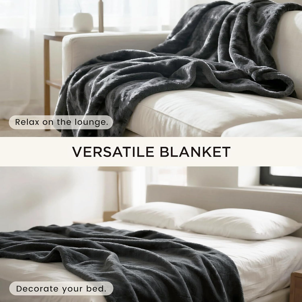 Waterproof Blanket for Bed Couch, Sherpa Fleece Throw, 50X60