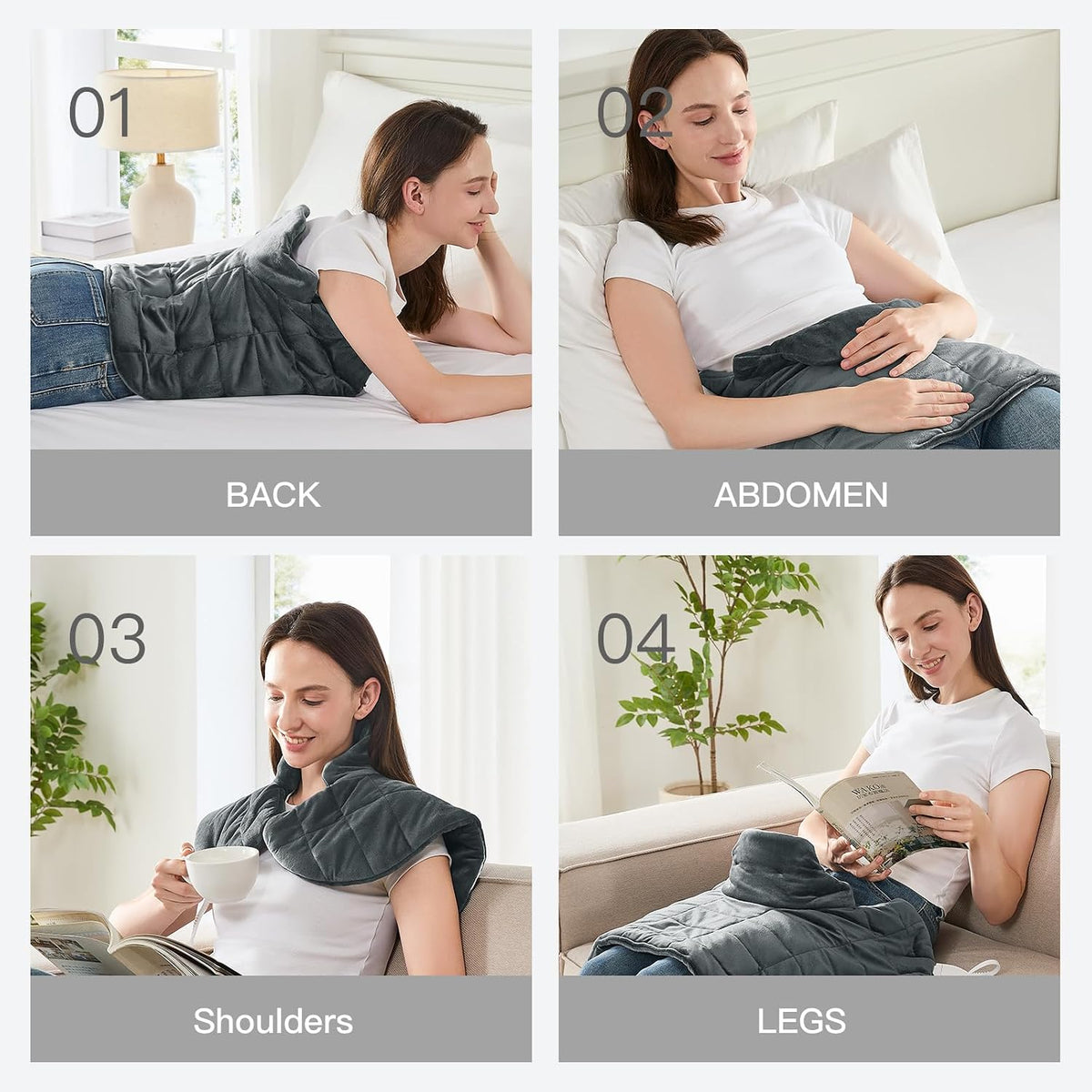 Weighted Heating Pad for Neck, Shoulder & Back Pain Relief FSA Eligible HSA