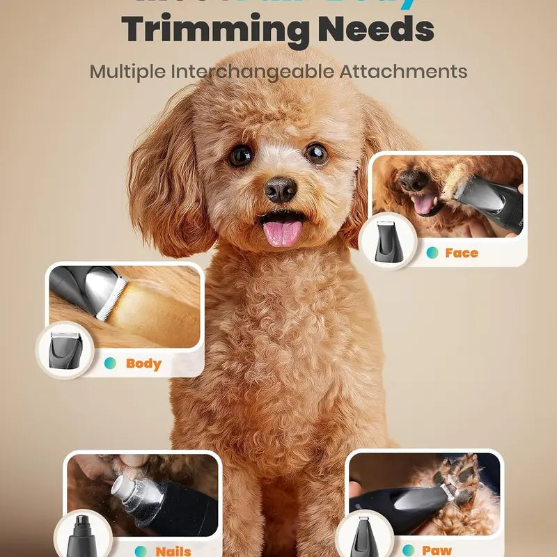 Professional 4-In-1 Dog Grooming Kit with LED Light